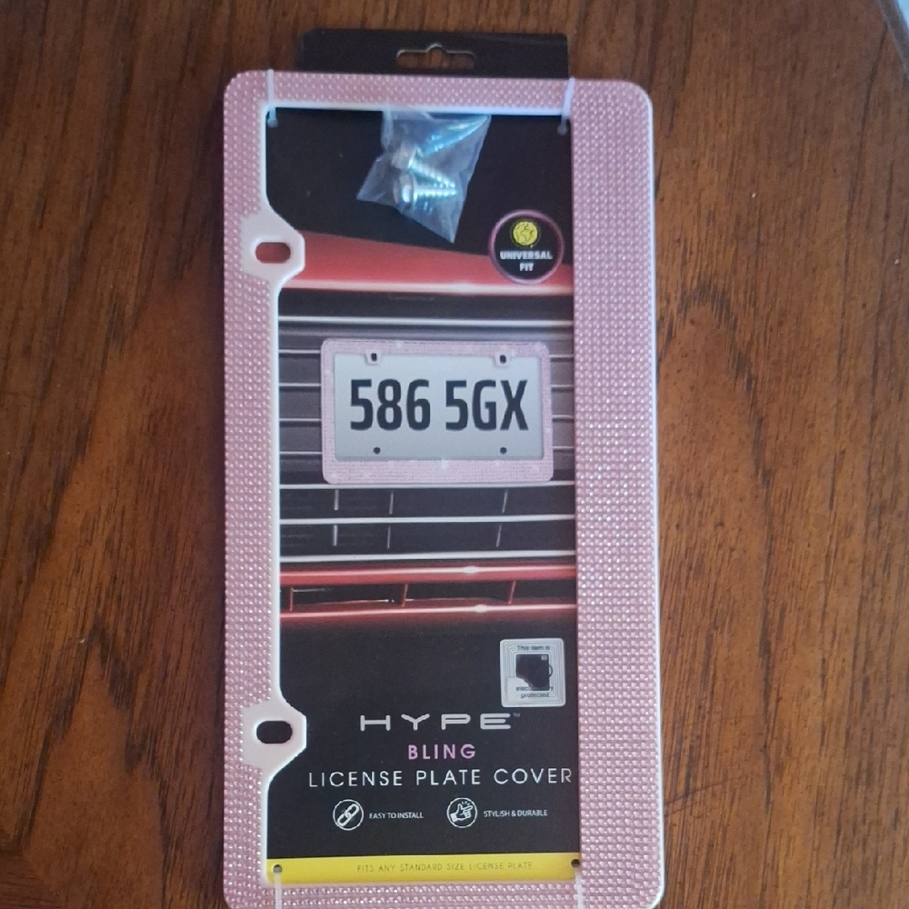 Hype Pink Sparkle License Plate Frame